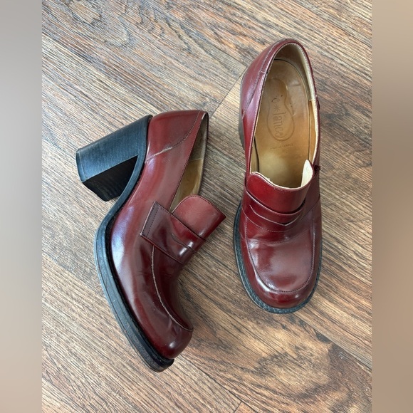 FREE LANCE Paris Squared Heeled Chunky Loafer Patent Leather slip on shoes - Picture 1 of 16